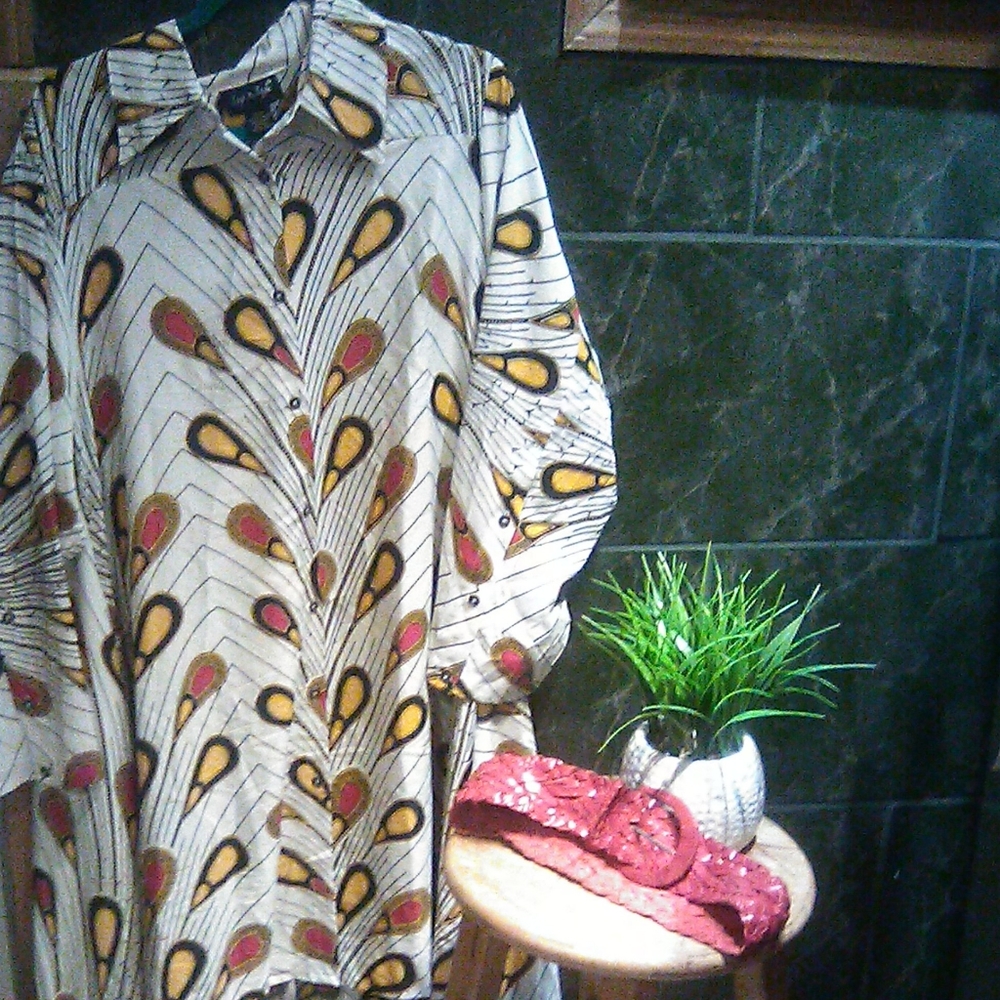 Brand new Button- up tribal high-low dress